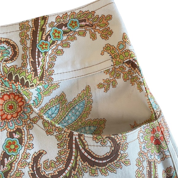 CAbi casual paisley comfort summer cruise wear vacation cotton blend skirt size8 - Picture 6 of 13